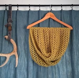 Pea-Green Large-Knit Infinity Scarf